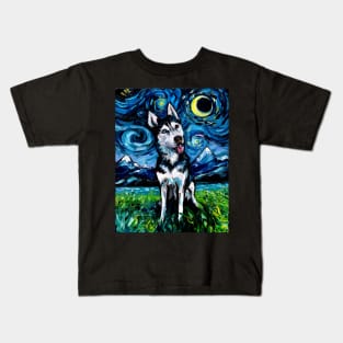 Happy Husky Night Kids T-Shirt